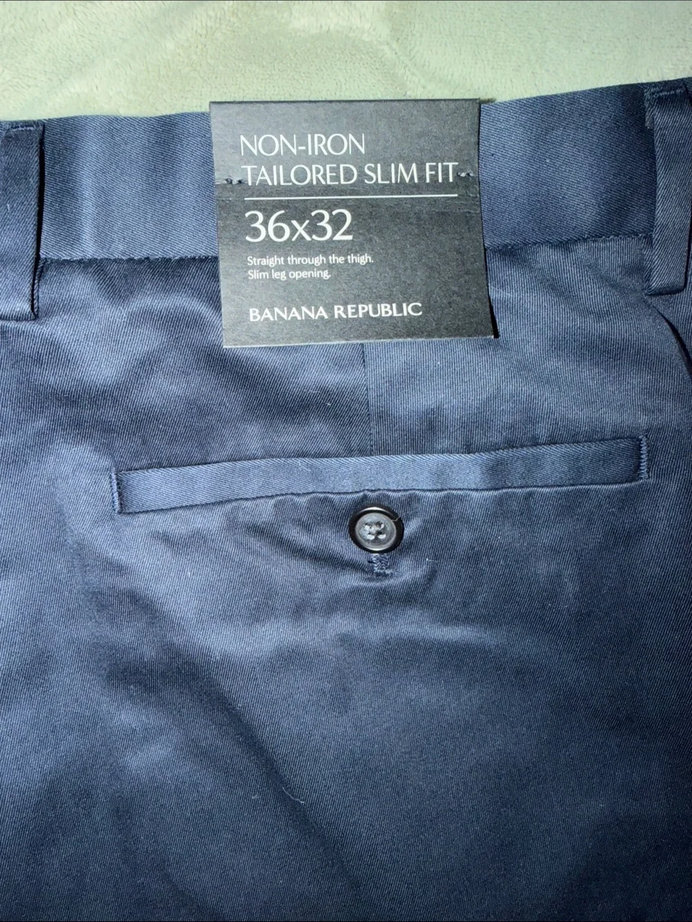 Banana Republic Men's Navy Classic Straight Non-Iron Dress Pants - NWT